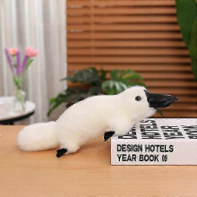 (WHITE, 35cm) YUKAME Pluche Kussen in de vorm van een kat, gevuld met PP-katoen, decoratief kussen voor de woonkamer, unisex, CE-gecertificeerd