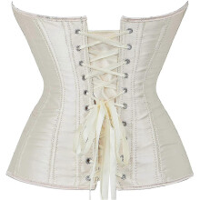 (Turmeric, 4x-large) Top tipo corsé bustier para mujer con espalda de cordones y cierre de corchetes, satén negro.