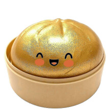 (go) Squishy Fidget Toy Stress Relief Sensory Hand Toy Colorful Glitter Dumpling Design