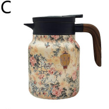 (1000ML, Black) Raidley Vintage Floral Pattern Tea Doresty Tea Pot--
