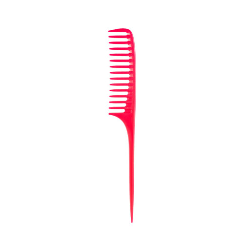 Pointed Tail Comb For Professional Barbers Wide Teeth-Rose red