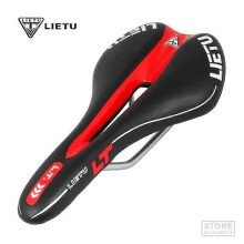 (Black Blue) Bike Saddle Compatible with MTB Road City Bicycle Silicone Skid-Proof EVA Cushion PU Leather