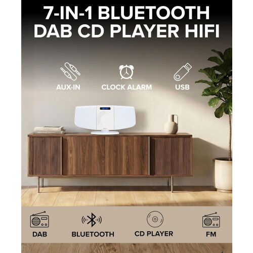 Denver (WHITE) Denver MDA-320 Bluetooth DAB+ CD Player 1
