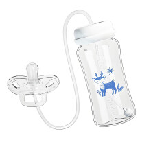 3-in-1 Anti-Kolik-Trinkflasche, Baby-Flasche, Weithals,-Blau