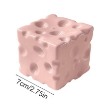 (Pink, 1pc) Cheese Squeeze Toy Slow Rising Stress Relief Foam Sensory Cube Fidget Toy