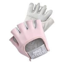 (Pink, M) Fingerlose Gewichtheberhandschuhe, atmungsaktives Mesh, rutschfeste Handfläche, für Krafttraining und Outdoor-Sportarten