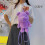 (Purple) Plush Doll Bear Backpack Anime Patterned Imitation Wool Zipper Closure Lining Polyester 3