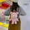 (black) Plush Doll Bear Backpack Anime Patterned Imitation Wool Zipper Closure Lining Polyester 2