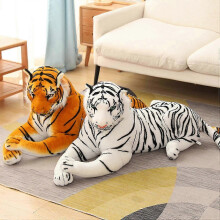 (Orange, 30cm) Plush Tiger, Soft Fluffy Yellow Stuffed Tiger Throw Pillow, 3 Size Options for Home Decoration