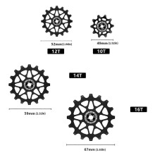 (Black, 10T) 14T keramické vodiace koliesko kompatibilné s kladkou prehadzovačky Shimano SRAM 6-12 rýchlostí