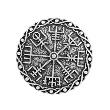 (Silver 2) Broche vikingo para sujetar prendas de vestir, broche de capa de aleación de zinc con diseño de runas vintage.