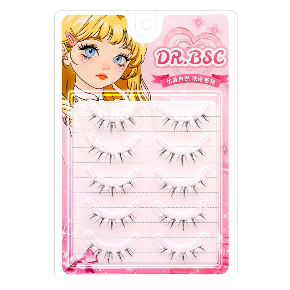 Zhouq-Outdoors 5 Pairs Sunflower False Lashes, C Curl, Thick & Natural