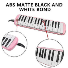 (Red) 32 Key Melodica Instrument, Soprano Air Piano Keyboard with Carrying Bag and Mouthpieces