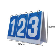 (blue) Scoreboard Flipper 3 Digits Score Keeper with Large Numbers, Portable Tabletop Flip Scoreboard for Sports