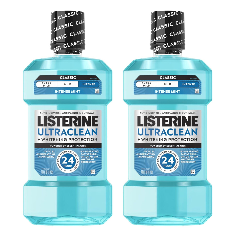 Photos - Toothpaste / Mouthwash LISTERINE Ultraclean Intense Antiseptic Mouthwash + Whitening Protection*, Everfresh Technology to Help Fight Bad Breath, In 