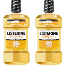 Listerine Original Intense Antiseptic Oral Care Mouthwash to Kill 99.9% of Germs that Cause Bad Breath, Intense Original Flavored Oral Rinse, 1L X 2