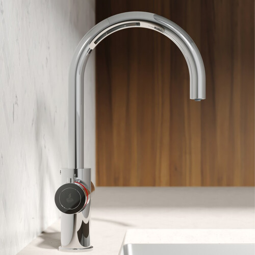 NES Home Nes Home 3 in 1 Single Lever Boiler Complete Kitchen Mixer Tap Set - Chrome 1