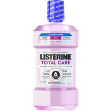 Listerine Total Care Alcohol-Free Mild Mouthwash, 6 Benefit Oral Rinse for a Healthier Mouth, Strengthen Enamel, Mild Mint Flavor, 1 L