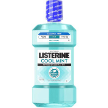Listerine Cool Mint Alcohol-Free Mild Mouthwash, Oral Rinse Kills 99.9% of Germs that Cause Bad Breath, Less Intense Taste, Mild Mint Flavor, 1 L