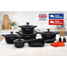 16 Pcs Non-Stick Granite Cookware Pots & Pans