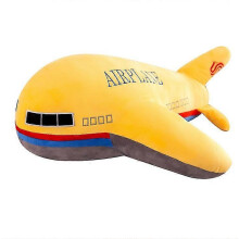 (Yellow, 50cm) Pluche vliegtuigje voor kinderen, slaapkussen, zachte pop, blauw, 40 cm