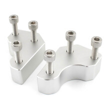 (Chrome Silver) Clips elevadores de manillar compatibles con Kawasaki GTR1400 Concours 2008-2022, soporte adaptador de montaje de aluminio