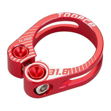 (Red, 31.8mm) Abrazadera de tija de sillín de 31,8 mm y 34,9 mm, aleación de aluminio, compatible con tijas de sillín de 27,2 a 31,6 mm.