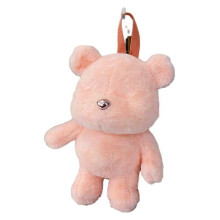 (pink) Gepersonaliseerde anime pluche poppenrugzak van imitatiewol met ritssluiting