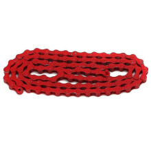 (Red) Reťaz na bicykel a chýbajúci článok, kompatibilná s väčšinou bicyklov, nehrdzavejúca oceľ, rozstup 12,7 mm, viacero farieb