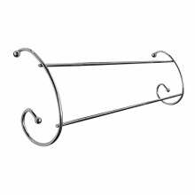 Q&H 2 Bar Radiator Clothes Airer Metal 1M Space Laundry Rack - Chrome 50cm Indoor Drying Towel Hanger 2 Washing Lines Laundry Holder - Strong Curved