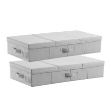 VEVOR Under Bed Storage with Lids, 31.7 x 15.9 x 6.1 Inch, 48L Large Underbed Clothes Storage Containers, Low Profile Gray Under Bed Drawer Shoe