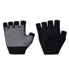 (Black) Dámske fitness rukavice, priedušné, z bavlny a polyesteru, s polprstovou výstužou, na pilates a cyklistiku, na tréning v posilňovni.