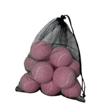 (Light Pink, 6.4cm) 12 piłek tenisowych do treningu w woreczku ze ściągaczem, guma i filc, średnica 6,4 cm
