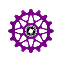 (Purple, 16T) 14T keramická vodiaca kladka prehadzovačky bicykla kompatibilná so 6-12 rýchlostnými systémami, hliníková zliatina, čierna