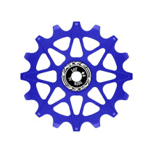 (Blue, 16T) 14T keramická vodiaca kladka prehadzovačky bicykla kompatibilná so 6-12 rýchlostnými systémami, hliníková zliatina, čierna