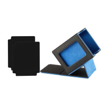 (Black Blue) Aufbewahrungsbox für Sammelkarten aus PU-Leder mit Trennwänden und Sichtfenster zur Präsentation Ihrer Sammelkarten