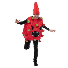 (Red) Grappig kostuum voor volwassenen met een virus of bacterieel thema, perfect voor Halloween of als cosplay-outfit.