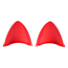 (Red) Adorno autoadhesivo de orejas de gato para casco, de silicona, 6 cm x 6 cm, compatible con cascos de motocicleta.