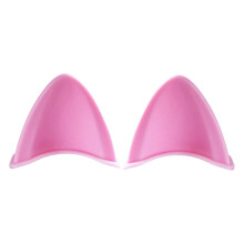 (Pink) Adorno autoadhesivo de orejas de gato para casco, de silicona, 6 cm x 6 cm, compatible con cascos de motocicleta.