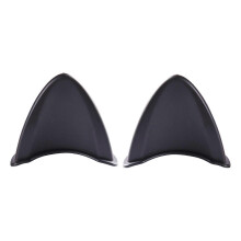 (Black) Samolepiaca ozdoba na prilbu v tvare mačacích uší, silikónová, 6 cm x 6 cm, kompatibilná s motocyklovými prilbami