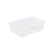 PK OF 3 32LT CLEAR UNDERBED BOX + BLACK LID