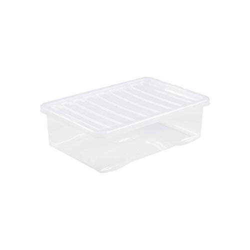 Wham PK OF 3 32LT CLEAR UNDERBED BOX + BLACK LID
