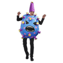 (Purple) Grappig kostuum voor volwassenen met een virus of bacterieel thema, perfect voor Halloween of als cosplay-outfit.