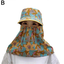 (B, female) Kapelusz przeciwsłoneczny damski, chroniący twarz i szyję, materiałowy, na wiosnę i lato, do jazdy na rowerze