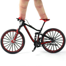 (red) Miniaturowy model roweru górskiego z metalu odlewanego ciśnieniowo w skali 1:10, czerwony