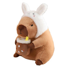 (Rabbit, 30cm) Capybara pluche knuffel, 30 cm, zachte PP katoenen vulling, pluche pop voor thuis, kamer of autodecoratie.