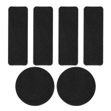 (Black) Parches autoadhesivos reparación calzado, franela resistente desgaste transpirable, 6 unidades, 6 colores variados