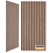 (120 x 60, 1) Slat Wooden Acoustic Wall Panels MDF Wood Panels with Felt Backing - Decorative Sound Absorbing Wall Cladding Home Interiors & Studios