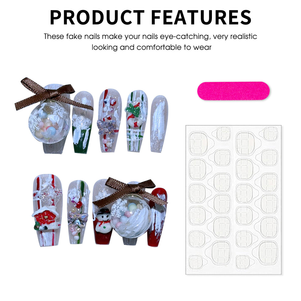 Phui-Pet-Supplies (S) Glitter Christmas Fake Nails, Zero Pressure, Stage Wear