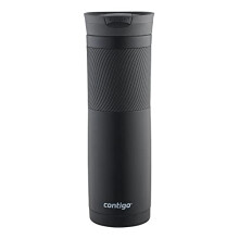 Contigo Byron Snapseal Travel Mug, Stainless Steel Thermal Mug, Vacuum Flask, Leakproof Tumbler, Coffee Mug with BPA Easy-Clean Lid, Shiny Black